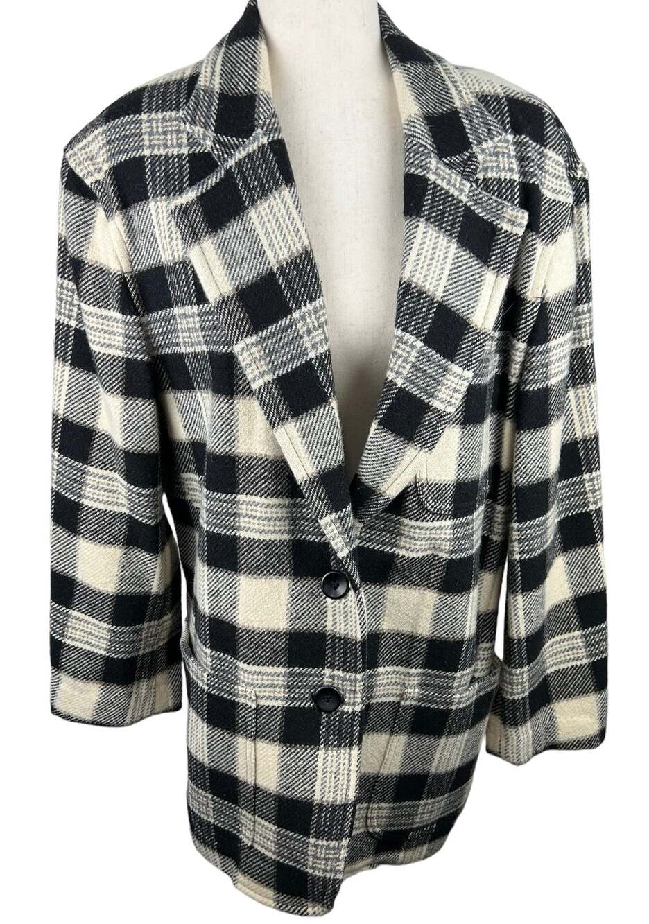Rafaella Black and White Wool Blend Jacket Size M EUC